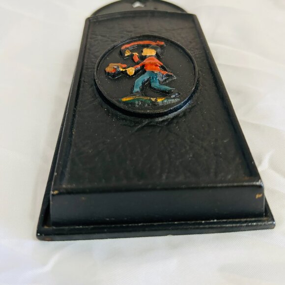 Vintage Black Cast Iron Fireplace Hearth Match Holder Cut Out Stars wall mount - Picture 16 of 16